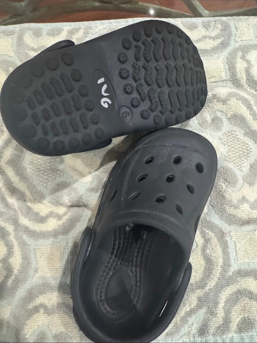 Kids Black Ventilated Slip-On Clog Sandals with Adjustable Heel Strap